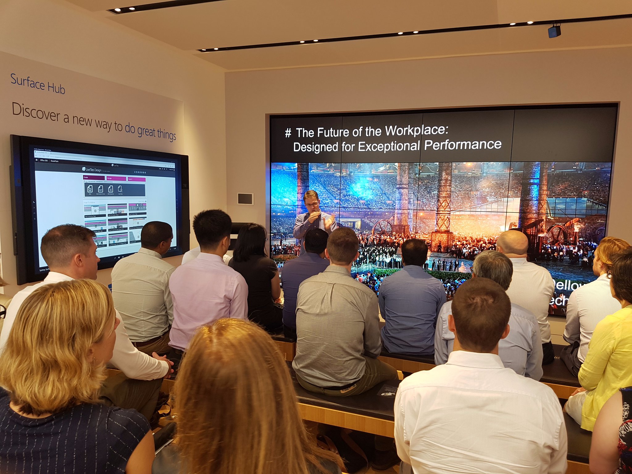 James Dellow presenting at the Microsoft Store in Sydney. Image credit: LiveTiles.