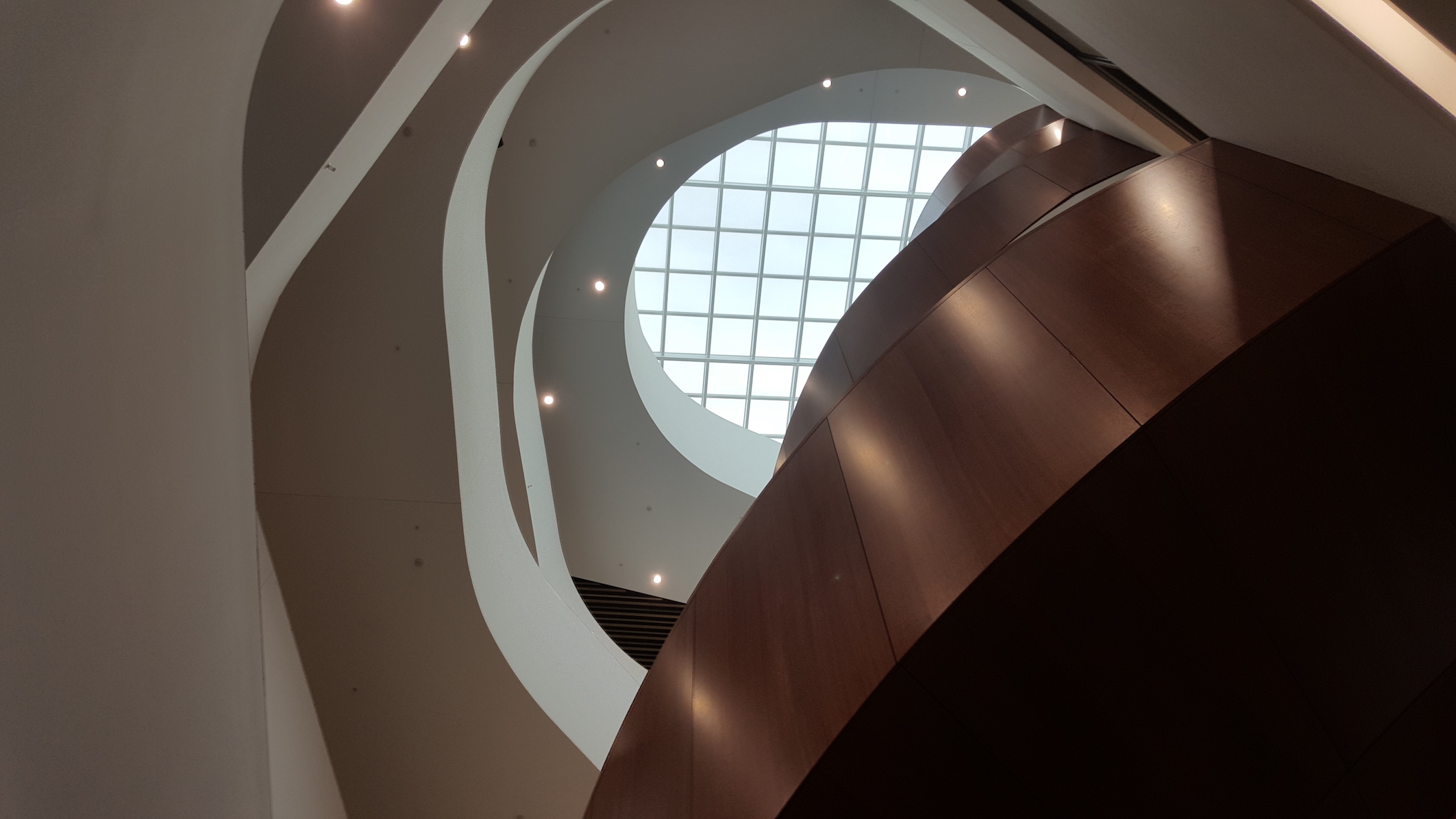View up a staircase in the Abercrombie Building, the University of Sydney Business School